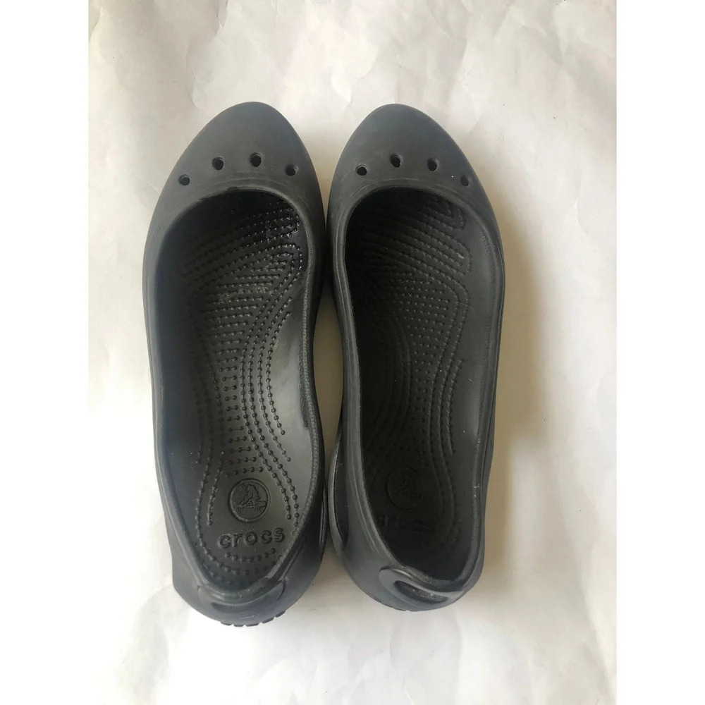 Crocs Women’s Kadee Flat Black Ballet Slip On Shoes 9